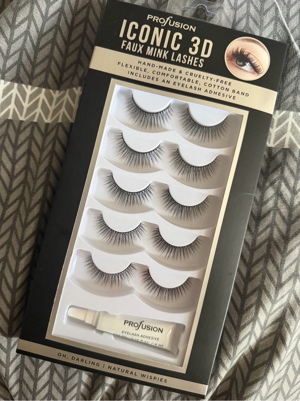 Profusion Cosmetics Iconic 3D Faux Mink Lashes – Black (Natural Wispies)